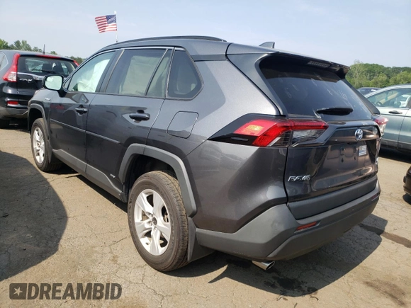 2021 Toyota RAV4 Hybrid LE with VIN 4T3LWRFV7MU029922, listed as a Copart auction lot 60116075 with 37,547 mi miles and Salvage title. Bid and sale history available at DreamBid. Image 2.