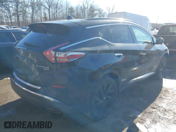 2017 Nissan Murano S with VIN 5N1AZ2MH1HN139408, listed as a IAAI auction lot 41298184 with 107,439 mi miles and . Bid and sale history available at DreamBid. Image 4.