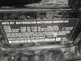 2020 BMW X1 xDrive28i с VIN WBXJG9C03L5P59462, выставлен на аукционе Copart как лот 52725835 с пробегом Не указан миль и Списание • Salvage title. История ставок и продаж доступна на DreamBid. Изображение 15.