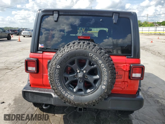 2021 Jeep Wrangler Unlimited Sport S z VIN 1C4HJXDG9MW866184, wystawiony jako Copart lot #61152125 z przebiegiem 37 215 mil mil oraz Szkoda całkowita • Salvage title. Historia ofert i sprzedaży dostępna na DreamBid. Obrazek 6.