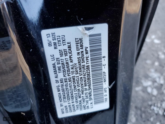 2013 Honda Odyssey EX-L with VIN 5FNRL5H60DB082386, listed as a Copart auction lot 48262115 with 260,459 mi miles and Clean Title. Bid and sale history available at carsss.com. Image 13.