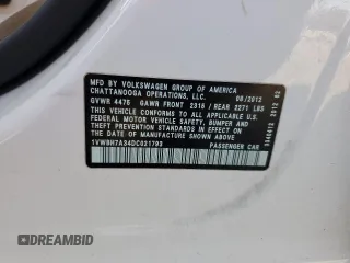 2013 Volkswagen Passat SE with VIN 1VWBH7A34DC021793, listed as a Copart auction lot 43985805 with 183,463 mi miles and Salvage Title. Bid and sale history available at carsss.com. Image 15.
