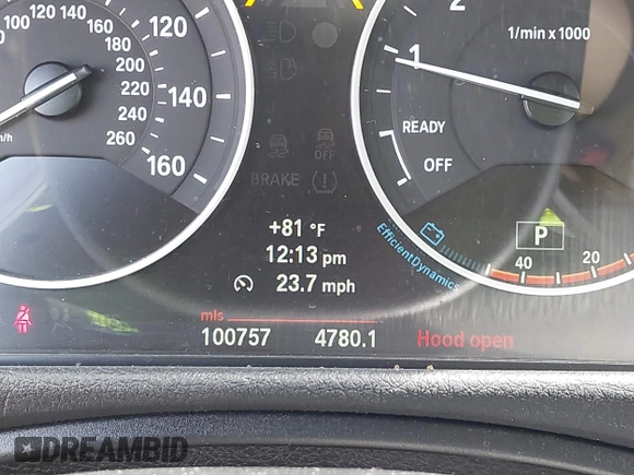 2012 BMW 3 Series 328i with VIN WBA3A5C51CF348290, listed as a IAAI auction lot 41867281 with 100,757 mi miles. Bid and sale history available at carsss.com. Image 15.