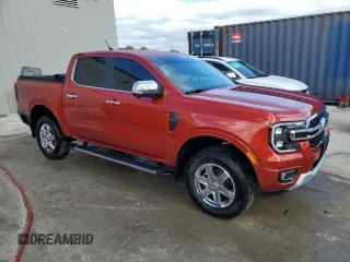 2024 Ford Ranger LARIAT with VIN 1FTER4KH0RLE20133, listed as a Copart auction lot 76017404 with 6,144 mi miles and Salvage Title. Bid and sale history available at carsss.com. Image 4.