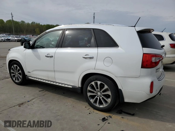 2014 Kia Sorento SX z VIN 5XYKWDA7XEG465848, wystawiony jako Copart lot #53256035 z przebiegiem 76 457 mil mil oraz Szkoda całkowita • Salvage title. Historia ofert i sprzedaży dostępna na DreamBid. Obrazek 2.