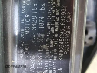 2005 Hyundai Accent GLS with VIN KMHCG45C95U632932, listed as a Copart auction lot 69448004 with 0 mi miles and Salvage Title. Bid and sale history available at carsss.com. Image 14.