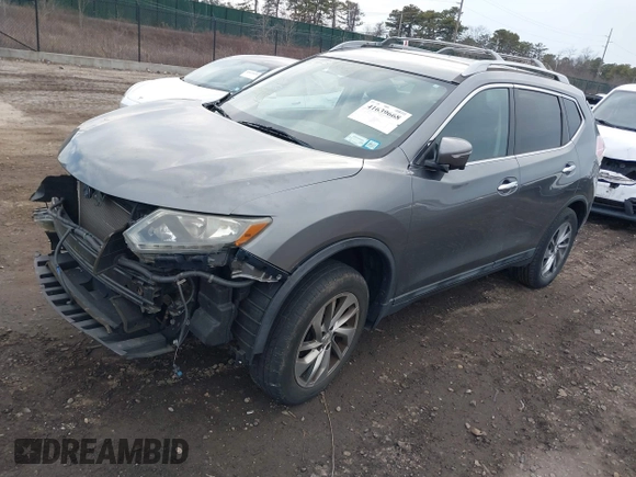 2014 Nissan Rogue SL with VIN 5N1AT2MV3EC860974, listed as a IAAI auction lot 41639668 with 99,360 mi miles. Bid and sale history available at carsss.com. Image 2.