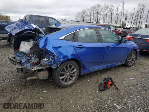 2020 Honda Civic Sedan EX-L with VIN 19XFC1F7XLE204196, listed as a Copart auction lot 49874965 with 70,907 mi miles and Salvage Title. Bid and sale history available at carsss.com. Image 3.