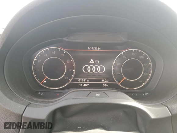 2018 Audi A3 Sedan Premium with VIN WAUAUGFFXJ1094118, listed as a Copart auction lot 36911084 with 61,611 mi miles. Bid and sale history available at carsss.com. Image 9.