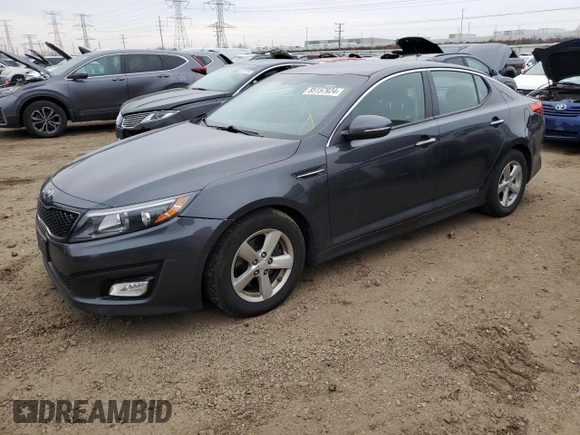 2015 Kia Optima LX with VIN KNAGM4A79F5642604, listed as a Copart auction lot 85157924 with 62,066 mi miles and Salvage Title. Bid and sale history available at carsss.com. Image 1.