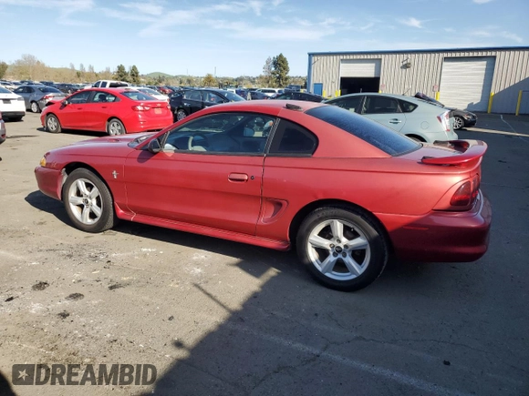 1998 Ford Mustang z VIN 1FAFP4044WF142556, wystawiony jako Copart lot #51642505 z przebiegiem 146 962 mil mil oraz Szkoda całkowita • Salvage title. Historia ofert i sprzedaży dostępna na DreamBid. Obrazek 2.