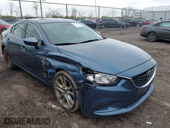 2016 Mazda Mazda6 i Touring with VIN JM1GJ1V56G1439360, listed as a IAAI auction lot 41987987 with 155,271 mi miles. Bid and sale history available at carsss.com. Image 1.