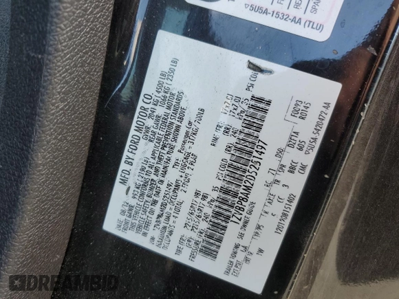 2013 Ford Mustang V6 z VIN 1ZVBP8AM2D5251497, wystawiony jako Copart lot #75857634 z przebiegiem Nie podano mil oraz Czysty tytuł • Clean title. Historia ofert i sprzedaży dostępna na DreamBid. Obrazek 13.