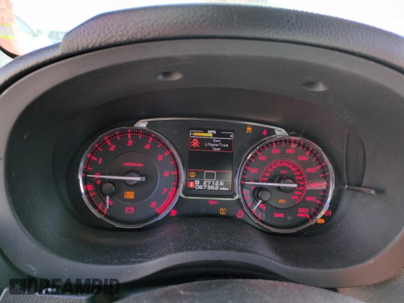 2017 Subaru WRX with VIN JF1VA1B68H9832032, listed as a Copart auction lot 50334765 with 67,362 mi miles and Salvage Title. Bid and sale history available at carsss.com. Image 9.