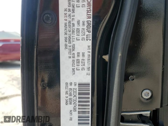2012 Chrysler 300 with VIN 2C3CCAET3CH274309, listed as a Copart auction lot 87867275 with 169,705 mi miles and Salvage Title. Bid and sale history available at carsss.com. Image 15.