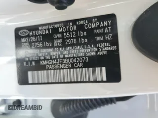 2011 Hyundai Equus Ultimate z VIN KMHGH4JF3BU042073, wystawiony jako Copart lot #54450365 z przebiegiem 191 745 mil mil oraz Szkody całkowita. Historia ofert i sprzedaży dostępna na DreamBid. Obrazek 12.