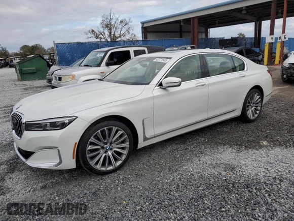 2020 BMW 7 Series 750i xDrive with VIN WBA7U2C05LGJ59504, listed as a Copart auction lot 42771535 with 20,496 mi miles and Salvage Title. Bid and sale history available at carsss.com. Image 1.