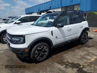 2022 Ford Bronco Sport Outer Banks с VIN 3FMCR9C69NRD55968, выставлен на аукционе Copart как лот 60151875 с пробегом 15 380 миль миль и На запчасти • Non repairable. История ставок и продаж доступна на DreamBid. Изображение 1.