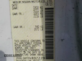 2015 Nissan Altima S with VIN 1N4AL3AP7FN897229, listed as a Copart auction lot 51921805 with 152,015 mi miles and Salvage Title. Bid and sale history available at DreamBid. Image 12.