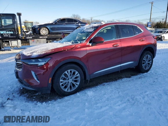 2022 Buick Envision Preferred with VIN LRBAZLR4XND164615, listed as a Copart auction lot 42204715 with 15,832 mi miles and Salvage Title. Bid and sale history available at carsss.com. Image 1.