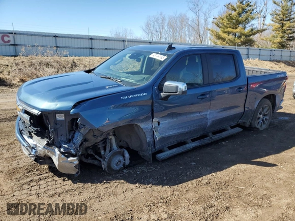 2024 Chevrolet Silverado 1500 LT with VIN 1GCPDKEK2RZ400448, listed as a Copart auction lot 48744185 with 11,012 mi miles and Salvage Title. Bid and sale history available at carsss.com. Image 1.