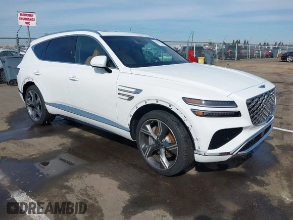 2025 Genesis GV80 Prestige with VIN KMUHEESC3SU250124, listed as a IAAI auction lot 41763078 with 2,283 mi miles and . Bid and sale history available at DreamBid. Image 1.