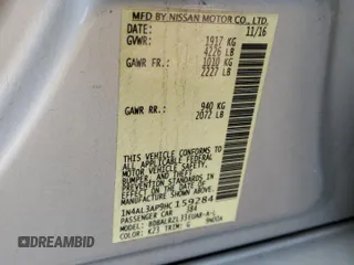 2017 Nissan Altima SV with VIN 1N4AL3AP9HC159284, listed as a Copart auction lot 50155335 with 121,360 mi miles and Salvage title. Bid and sale history available at DreamBid. Image 12.