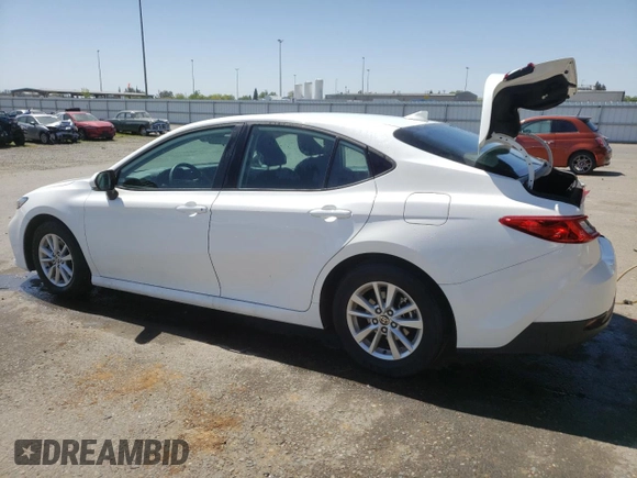 2025 Toyota Camry LE with VIN 4T1DAACK0SU001206, listed as a Copart auction lot 53159095 with 25,098 mi miles and Salvage Title. Bid and sale history available at carsss.com. Image 2.