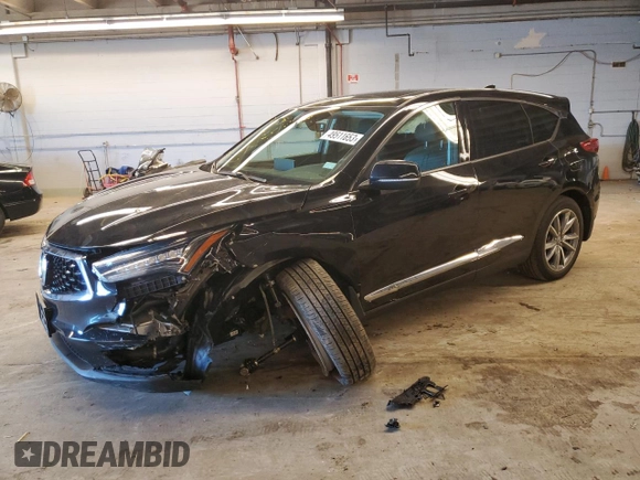 2021 Acura RDX w/Technology Package with VIN 5J8TC2H57ML025175, listed as a Copart auction lot 49511653 with 26,307 mi miles. Bid and sale history available at carsss.com. Image 1.