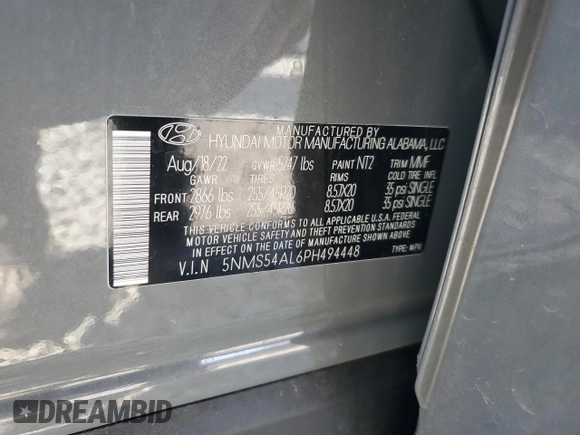 2023 Hyundai Santa Fe Calligraphy with VIN 5NMS54AL6PH494448, listed as a Copart auction lot 49070955 with 0 mi miles and Salvage Title. Bid and sale history available at carsss.com. Image 13.