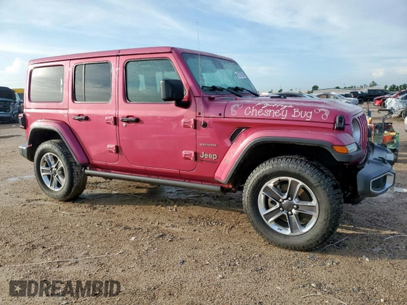2022 Jeep Wrangler Unlimited Sahara z VIN 1C4HJXEN0NW106045, wystawiony jako Copart lot #61257055 z przebiegiem 104 937 mil mil oraz Szkoda całkowita • Salvage title. Historia ofert i sprzedaży dostępna na DreamBid. Obrazek 4.