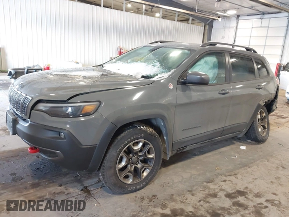 2019 Jeep Cherokee Trailhawk Elite with VIN 1C4PJMBX7KD361203, listed as a IAAI auction lot 41515943 with 133,384 mi miles. Bid and sale history available at carsss.com. Image 2.