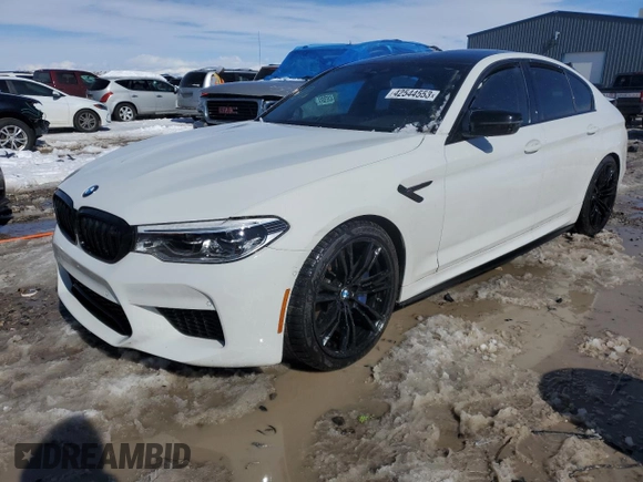 2019 BMW M5 Competition with VIN WBSJF0C51KB447883, listed as a Copart auction lot 42544553 with 14,000 mi miles. Bid and sale history available at carsss.com. Image 1.