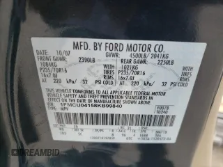 2008 Ford Escape Limited с VIN 1FMCU04158KB99840, выставлен на аукционе Copart как лот 55378655 с пробегом 203 250 миль миль и Списание • Salvage title. История ставок и продаж доступна на DreamBid. Изображение 13.