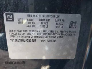 2016 Chevrolet Malibu LT with VIN 1G1ZE5ST6GF325426, listed as a IAAI auction lot 41821940 with 100,000 mi miles and . Bid and sale history available at DreamBid. Image 9.