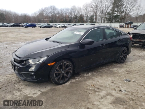 2020 Honda Civic Sedan Sport with VIN 2HGFC2F80LH557762, listed as a Copart auction lot 42766225 with 67,897 mi miles and Salvage Title. Bid and sale history available at carsss.com. Image 1.