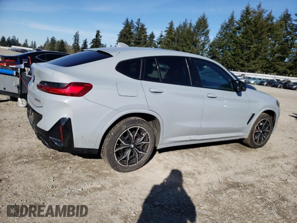 2023 BMW X4 M40i with VIN 5UX43DT00P9R86047, listed as a Copart auction lot 47321295 with 21,640 mi miles and Salvage title. Bid and sale history available at DreamBid. Image 3.