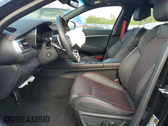 2023 Genesis G70 2.0T with VIN KMTG34TA7PU116043, listed as a Copart auction lot 59585225 with 8,021 mi miles and Salvage title. Bid and sale history available at DreamBid. Image 7.