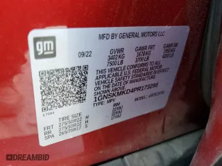 2023 Chevrolet Tahoe LS with VIN 1GNSKMKD4PR173298, listed as a Copart auction lot 77913334 with 0 mi miles and Salvage Title. Bid and sale history available at carsss.com. Image 16.