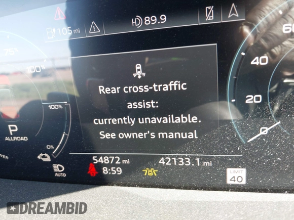 2019 Audi e-tron Prestige with VIN WA1VABGE0KB009718, listed as a IAAI auction lot 42336983 with 54,871 mi miles and . Bid and sale history available at DreamBid. Image 16.