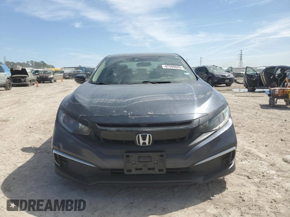 2020 Honda Civic Sedan LX with VIN 2HGFC2F63LH573744, listed as a Copart auction lot 47246025 with 199,081 mi miles and Salvage Title. Bid and sale history available at carsss.com. Image 5.