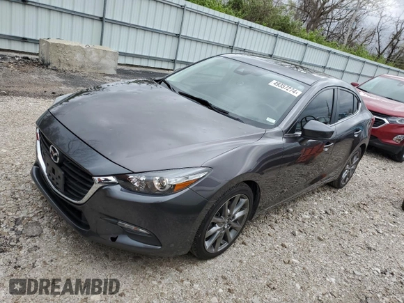 2018 Mazda 3 Touring z VIN 3MZBN1V38JM257681, wystawiony jako Copart lot #49357274 z przebiegiem 48 953 mil mil oraz Szkoda całkowita • Salvage title. Historia ofert i sprzedaży dostępna na DreamBid. Obrazek 1.