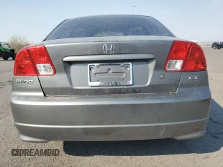 2005 Honda Civic EX with VIN 1HGES26755L011745, listed as a Copart auction lot 70913114 with 160,438 mi miles and Salvage Title. Bid and sale history available at DreamBid. Image 6.