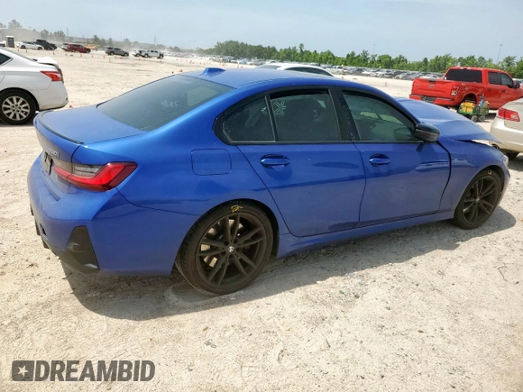 2023 BMW 3 Series 330i with VIN 3MW69FF00P8D04288, listed as a Copart auction lot 57181315 with 35,461 mi miles and Salvage title. Bid and sale history available at DreamBid. Image 3.