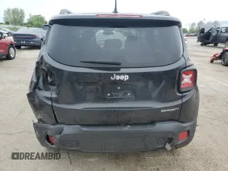 2017 Jeep Renegade Sport with VIN ZACCJAAB6HPF81011, listed as a Copart auction lot 55580935 with 150,743 mi miles and Salvage title. Bid and sale history available at DreamBid. Image 6.
