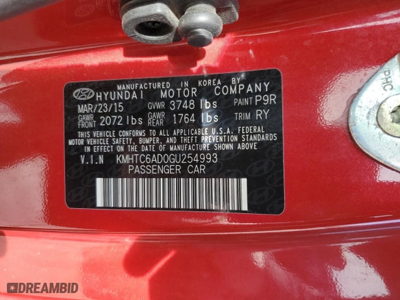 2016 Hyundai Veloster with VIN KMHTC6AD0GU254993, listed as a Copart auction lot 50057975 with 115,263 mi miles and Salvage Title. Bid and sale history available at carsss.com. Image 12.
