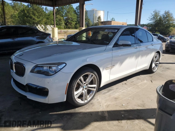 2014 BMW 7 Series 740i with VIN WBAYA6C59ED144122, listed as a Copart auction lot 75059334 with 78,090 mi miles and Salvage Title. Bid and sale history available at carsss.com. Image 1.
