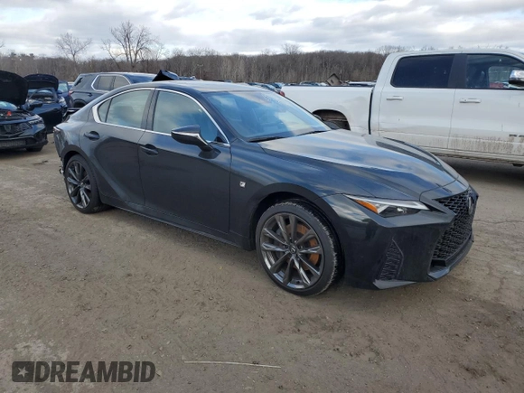 2024 Lexus IS 350 F Sport with VIN JTHGZ1E27R5036092, listed as a Copart auction lot 88706965 with 5,697 mi miles and Salvage title. Bid and sale history available at DreamBid. Image 4.