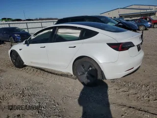 2021 Tesla Model 3 Standard Range Plus with VIN 5YJ3E1EA8MF852089, listed as a Copart auction lot 46157845 with 82,979 mi miles and Salvage Title. Bid and sale history available at DreamBid. Image 2.