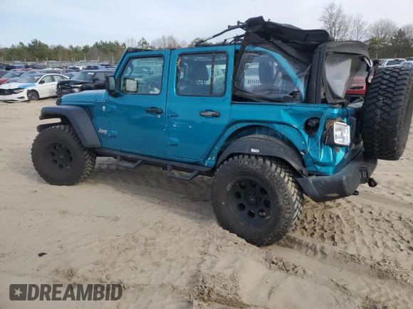 2020 Jeep Wrangler Unlimited Sport Altitude z VIN 1C4HJXDG1LW277726, wystawiony jako Copart lot #46754635 z przebiegiem 101 392 mil mil oraz Szkoda całkowita • Salvage title. Historia ofert i sprzedaży dostępna na DreamBid. Obrazek 2.